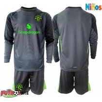 Camiseta Manchester United Portero Visitante Equipación para niños 2025-26 manga larga (+ pantalones cortos)